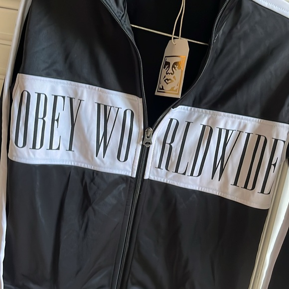 NWT Obey Cashed Out Track Jacket Sz XS - Picture 2 of 9